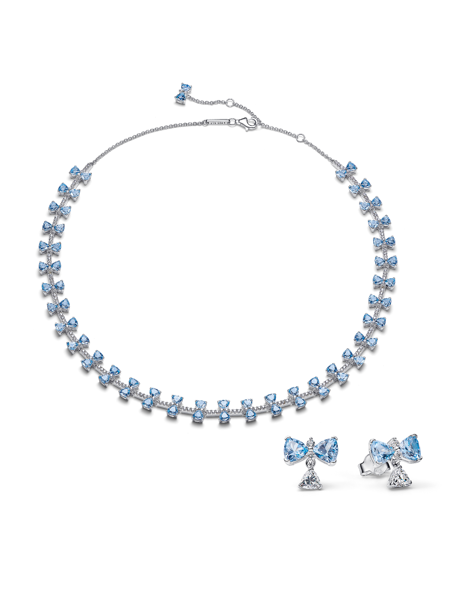 Bridgerton Blue Bow Necklace & Earring Set