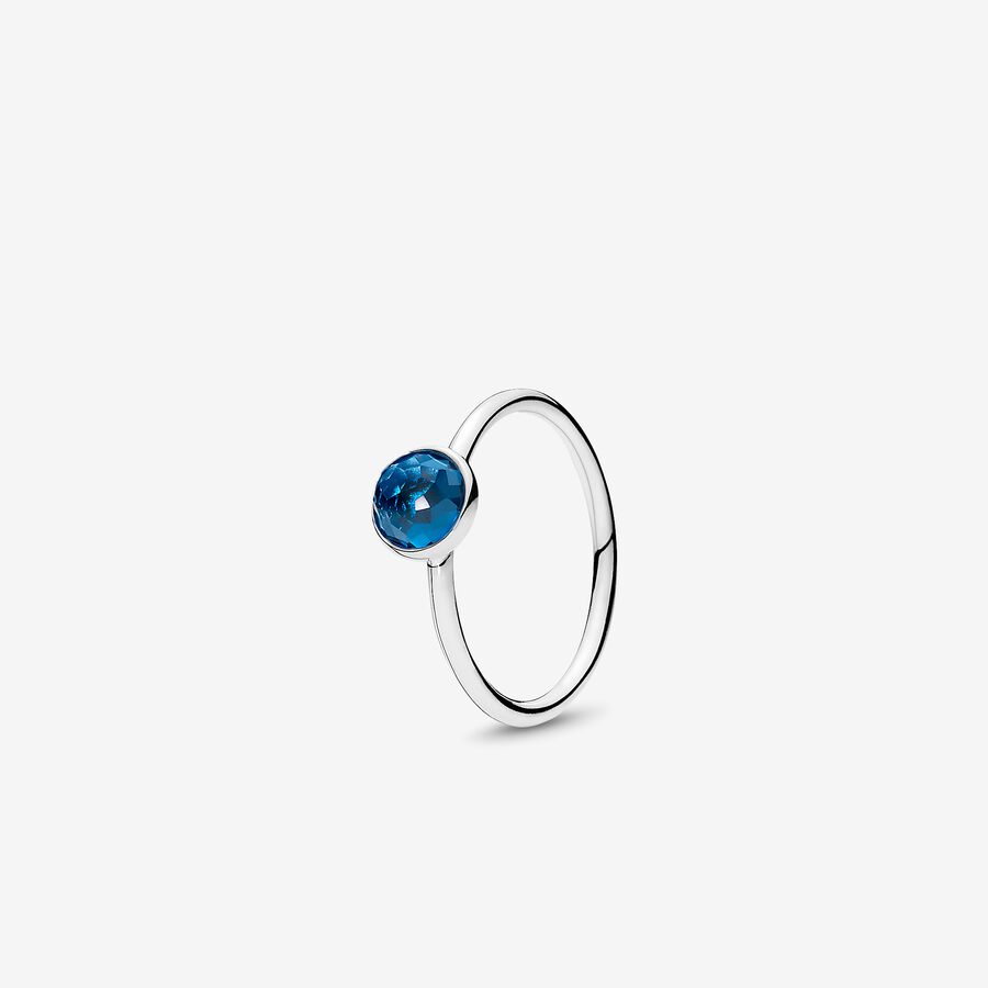 FINAL SALE - December Droplet Ring, London Blue Crystal image number 0
