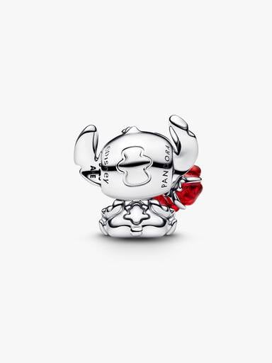 Disney Stitch Rose Murano Glass Charm