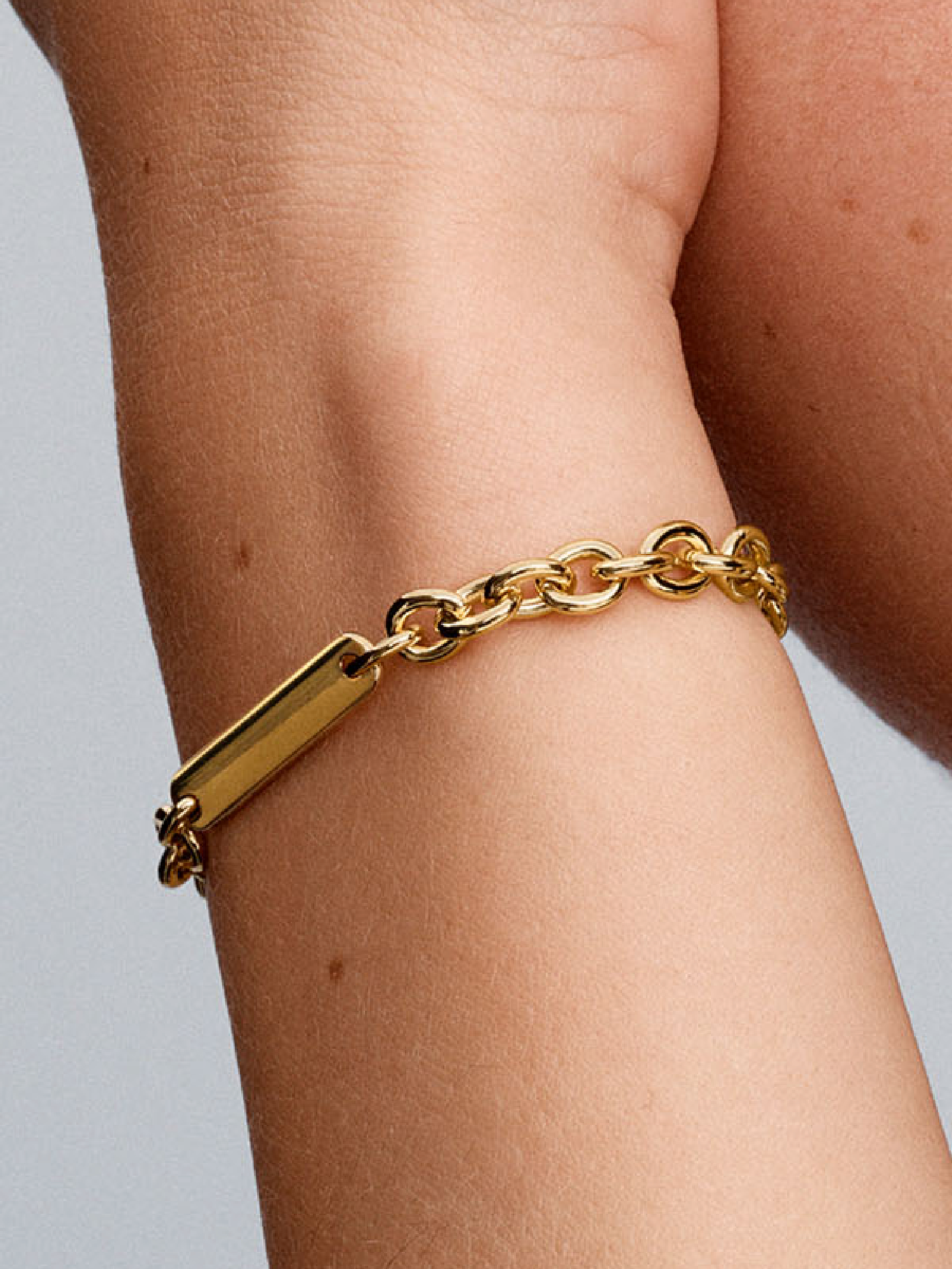 Женский браслет Pandora Engravable Bar Link, Gold plated, цвет: Позолоченный — фото 3