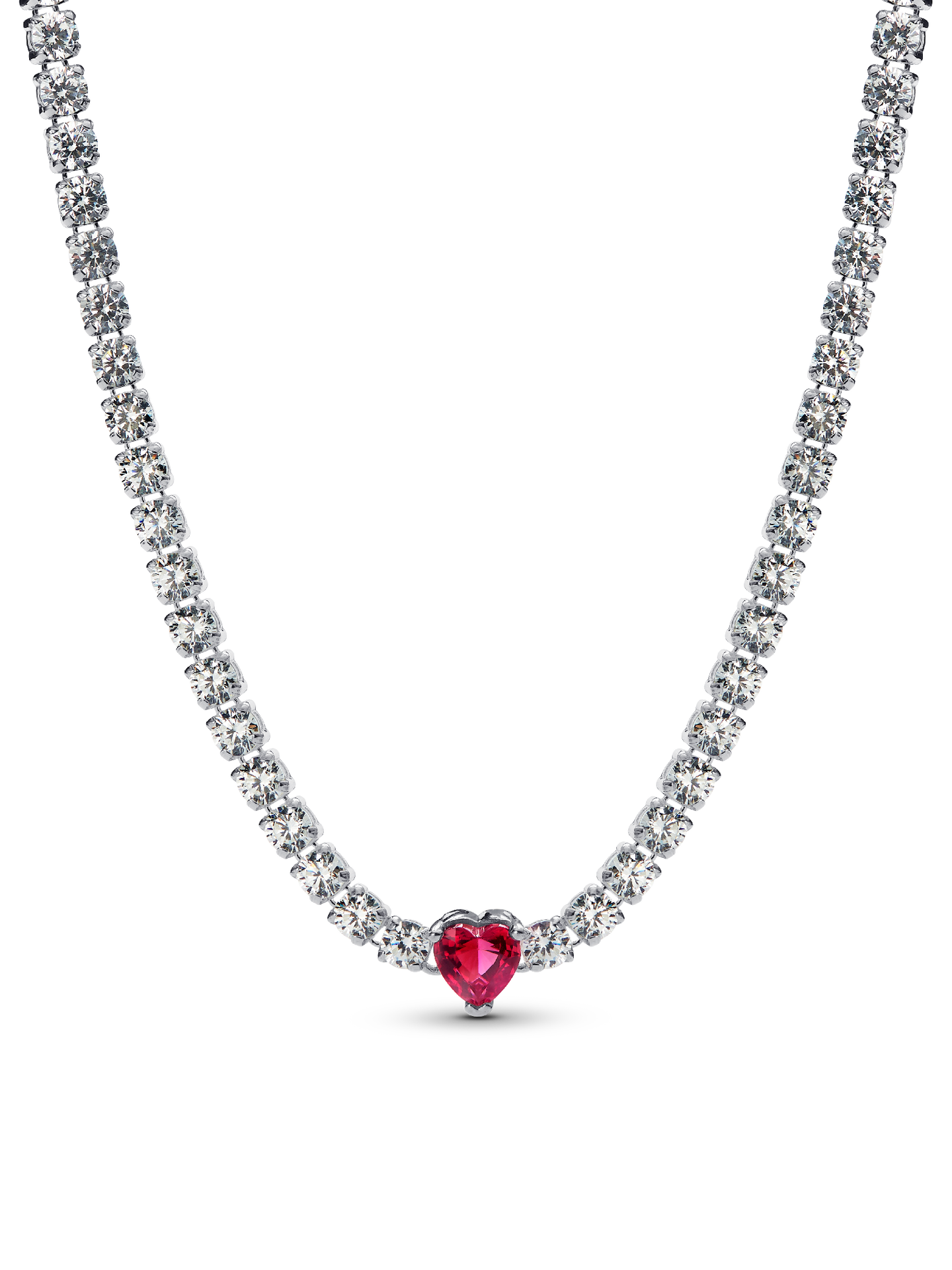 Женское колье Pandora Halo Heart, цвет: Серебро — фото 1