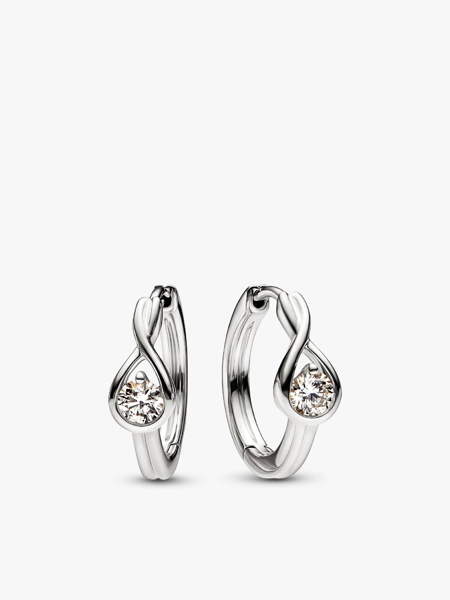 FINAL SALE - Pandora Infinite 14k White Gold Lab-grown Diamond Hoop Earrings