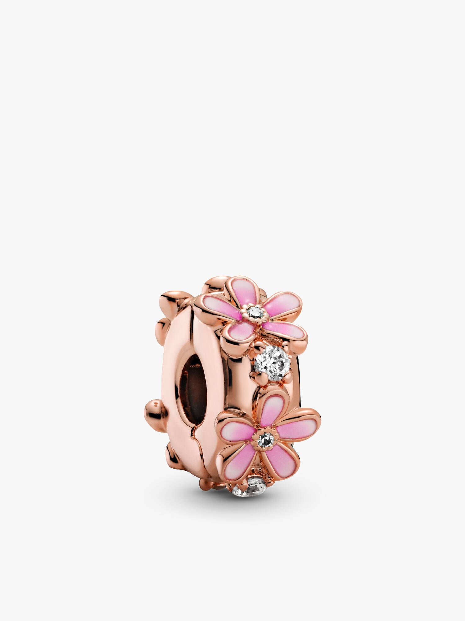 Pink Daisy Spacer Clip Charm