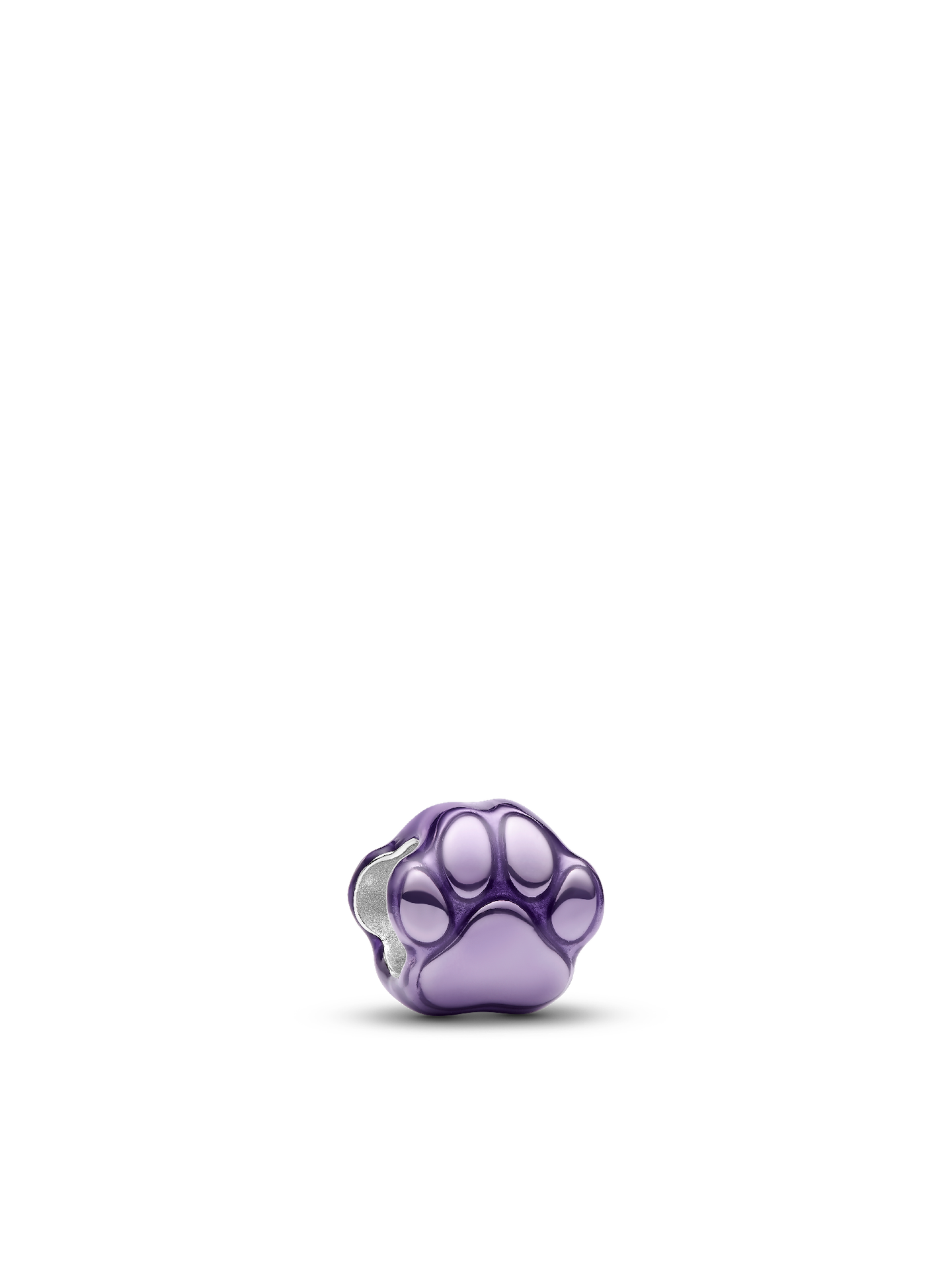 Женский шарм Pandora Purple Paw Mini Charm, цвет: Серебро — фото 1