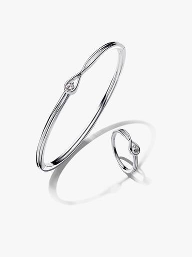 Pandora Brilliance Lab-Grown Diamond Bangle Bracelet and Ring Set 0.30 carat tw Sterling Silver