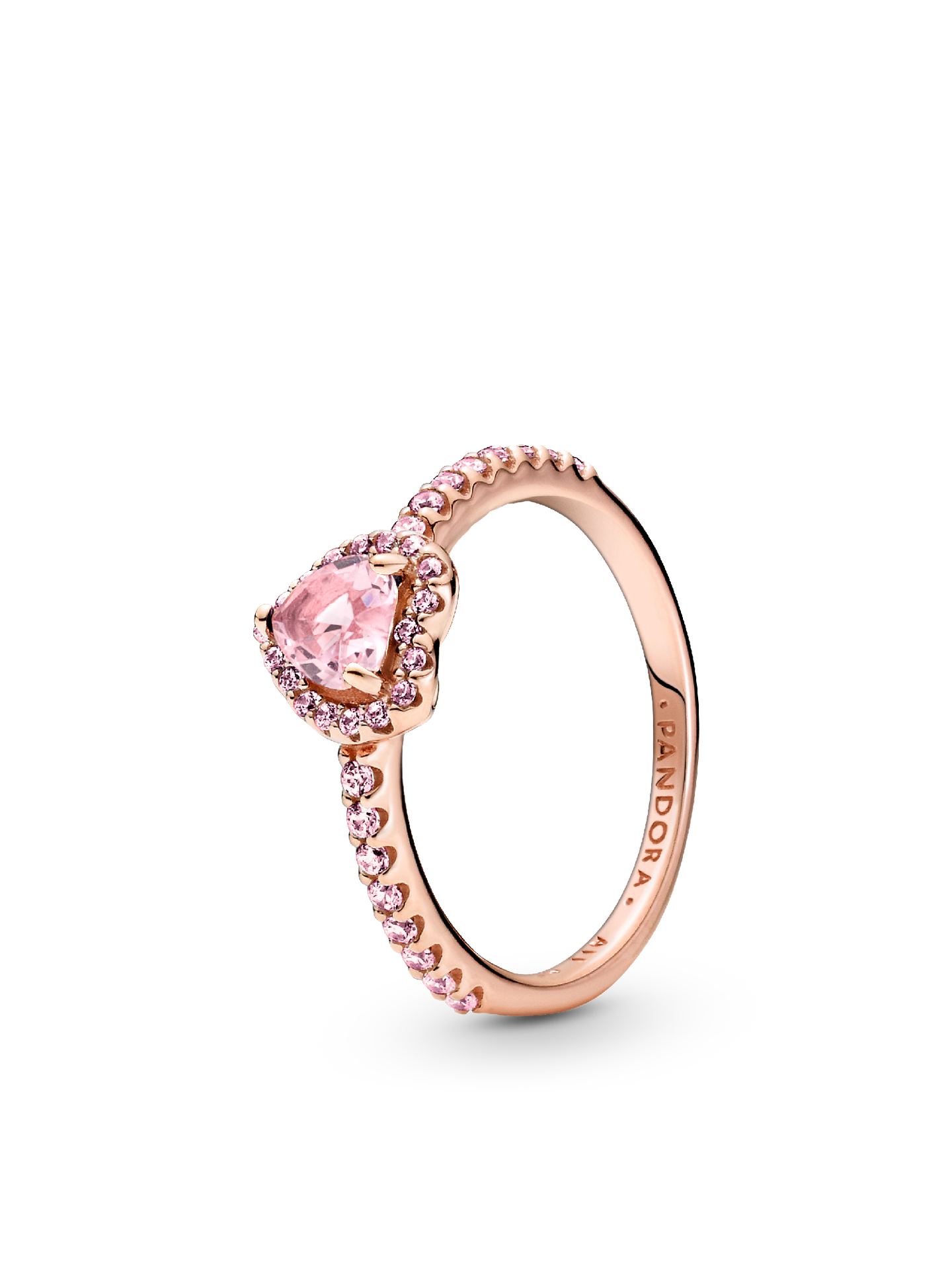 Женское кольцо Pandora Sparkling Elevated Heart, Rose gold plated #188421C04, цвет: Покрытие розовым золотом — фото 1