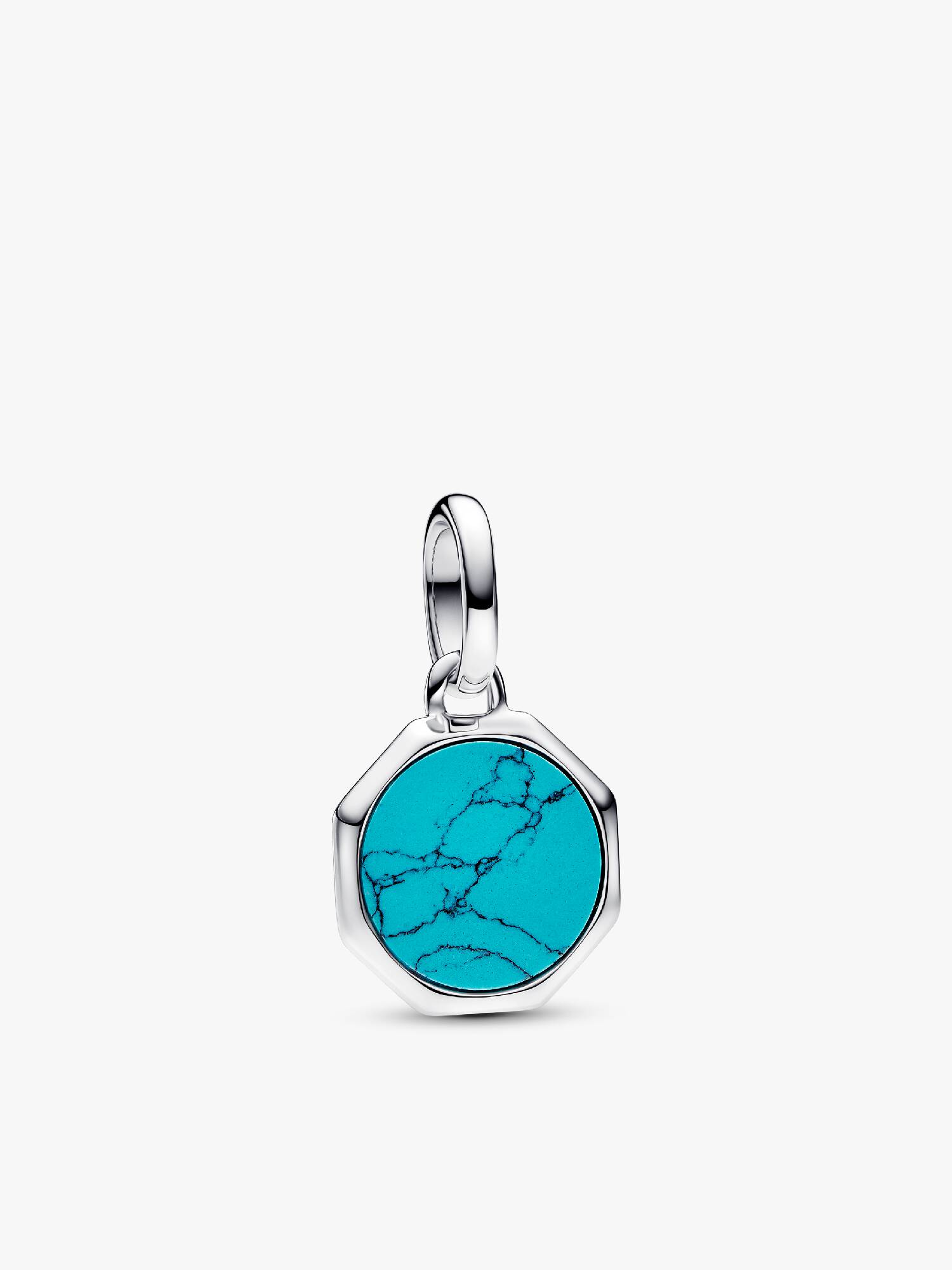 Turquoise-colored Engravable Mini Medallion Charm