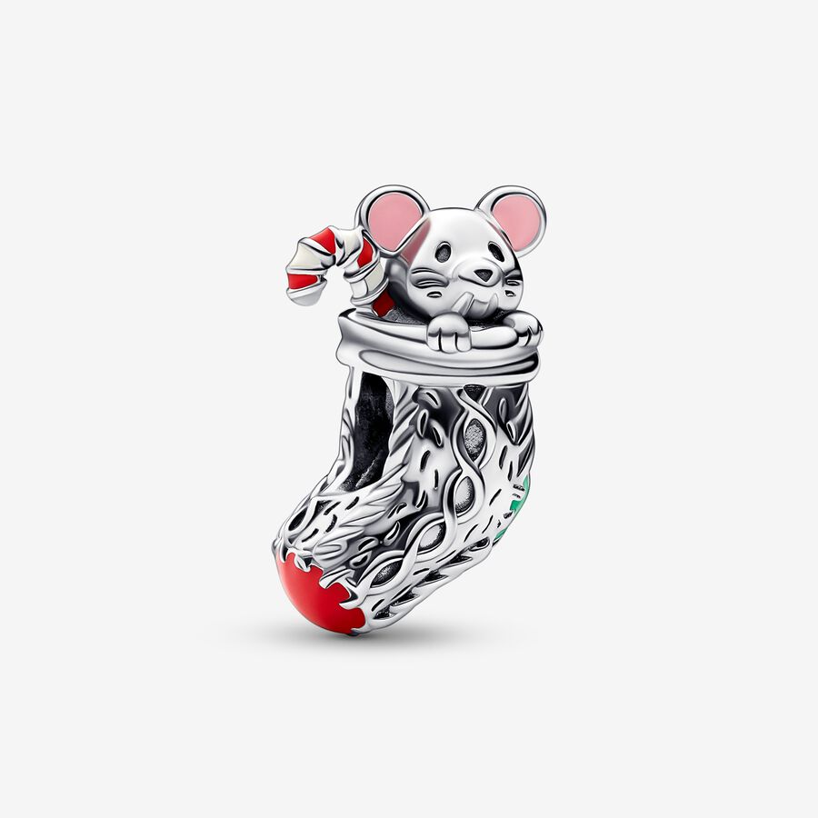 dwaas portemonnee vacuüm Festive Mouse & Stocking Charm | Sterling silver | Pandora US