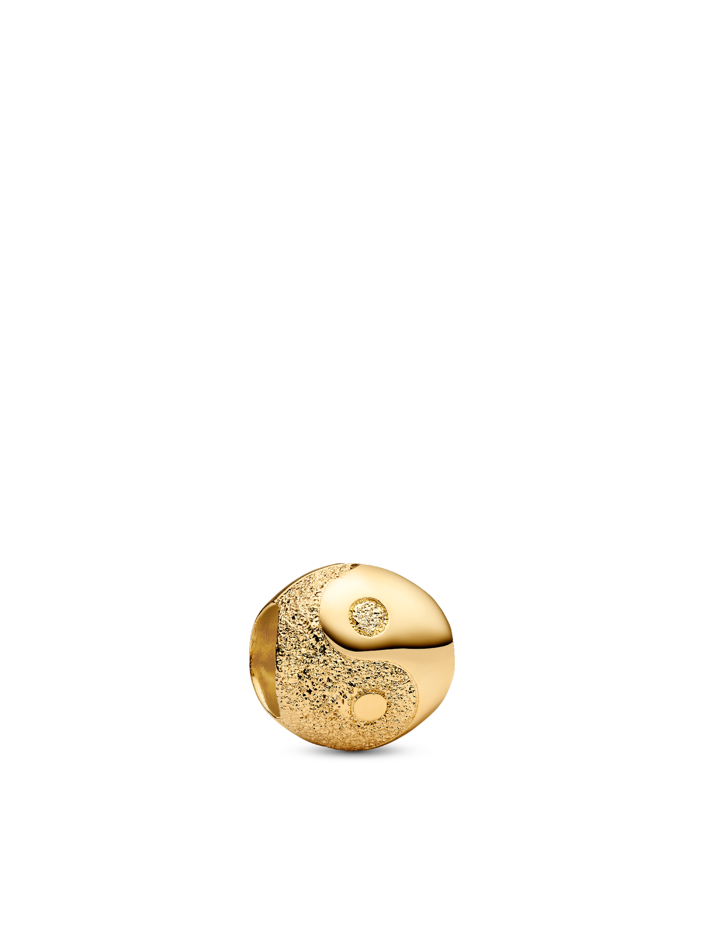 Женский шарм Pandora Textured Yin and Yang Mini Charm, цвет: Позолоченный — фото 1