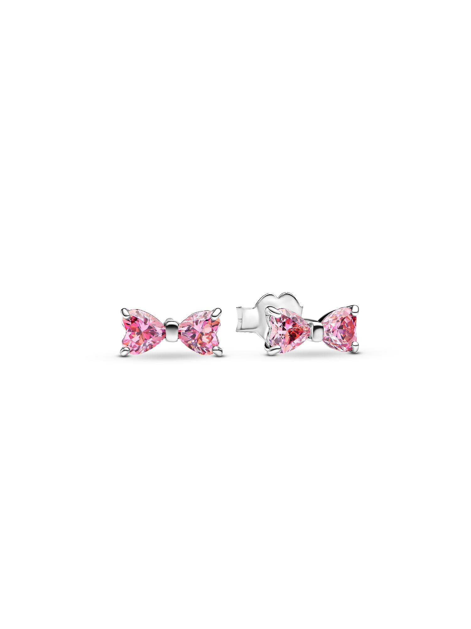 Sparkling Pink Bow Stud Earrings | Sterling silver | Pandora US