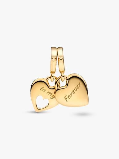 Double Heart Split Dangle Charm