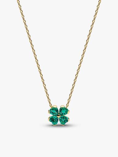 Green Lucky Little Clover Necklace & Earring Set