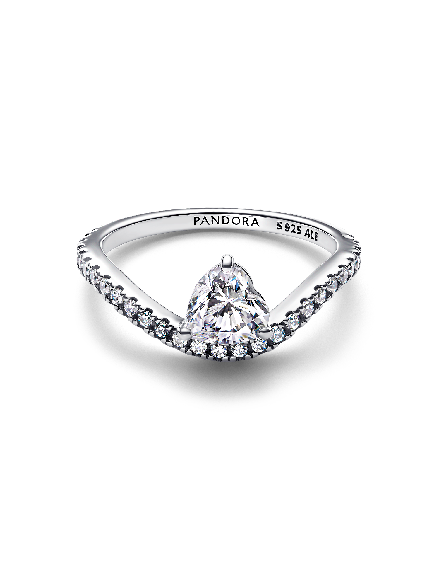 Wavy Pavé Heart Ring