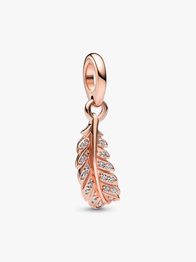 FINAL SALE - Floating Curved Feather Dangle Charm