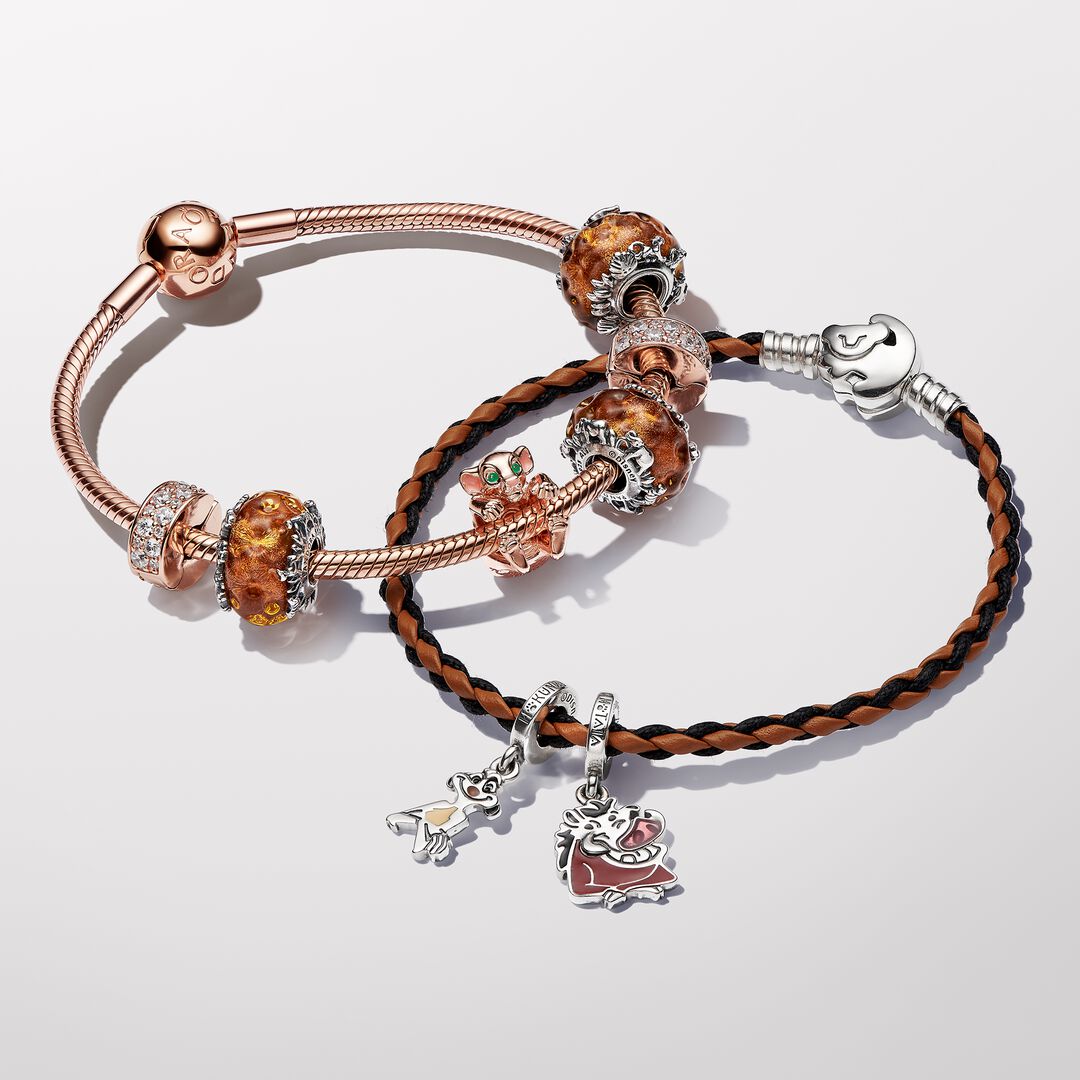 Disney The Lion King Clasp Pandora Moments Braided Leather Bracelet