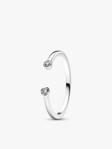 Pandora Era Lab-Grown Diamond White Gold Open and Trio Ring Set