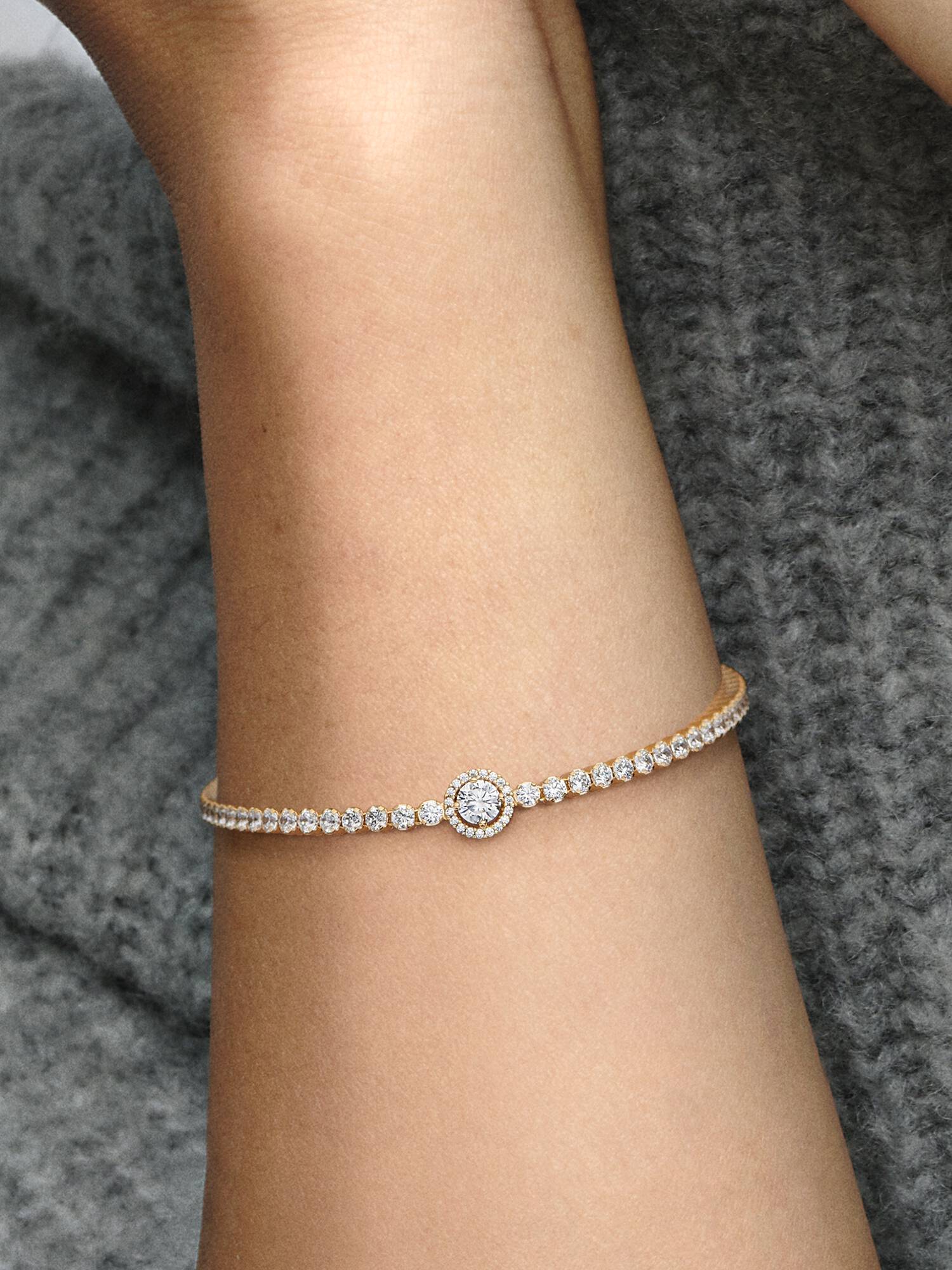 Sparkling Halo Tennis Bracelet