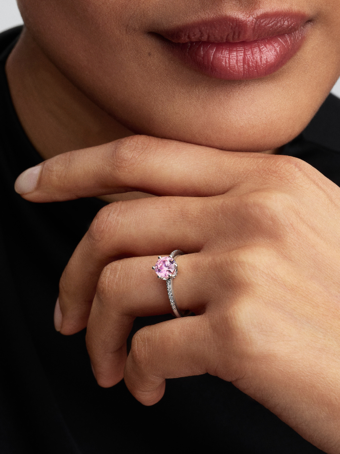 Женское кольцо Pandora Pink Sparkling Crown, цвет: Серебро — фото 3