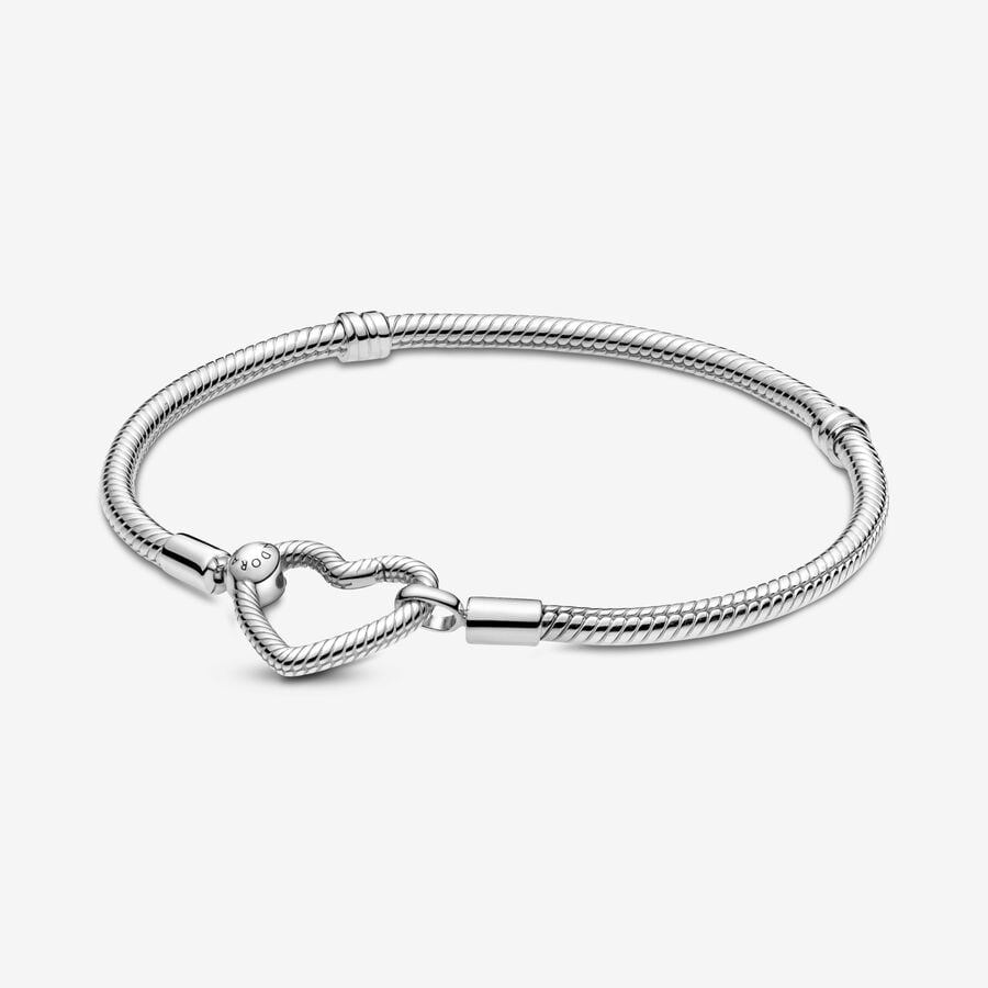 Taxpayer Sociologi Association Pandora Moments Heart Closure Snake Chain Bracelet | Sterling silver |  Pandora US