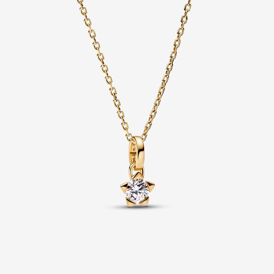 Pandora Talisman Lab-grown Diamond Star Pendant Necklace, 14 K Gold, 0.25 carat TW image number 0