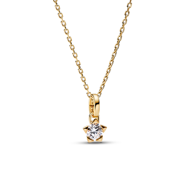 Pandora Talisman Lab-grown Diamond Star Pendant Necklace 0.25 carat tw 14k Gold