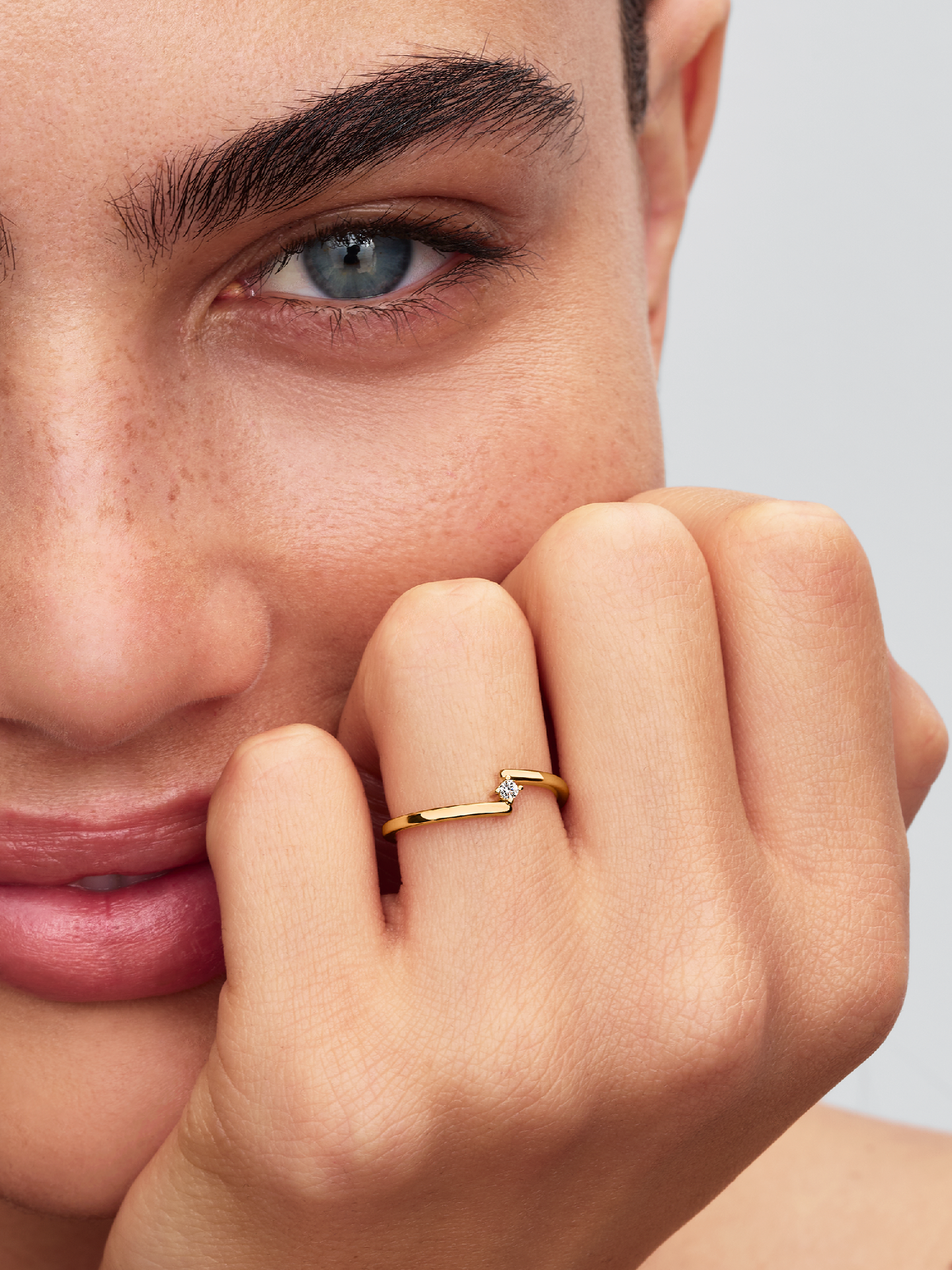 Женское кольцо Pandora Split Solitaire, Gold plated, цвет: Позолоченный — фото 3