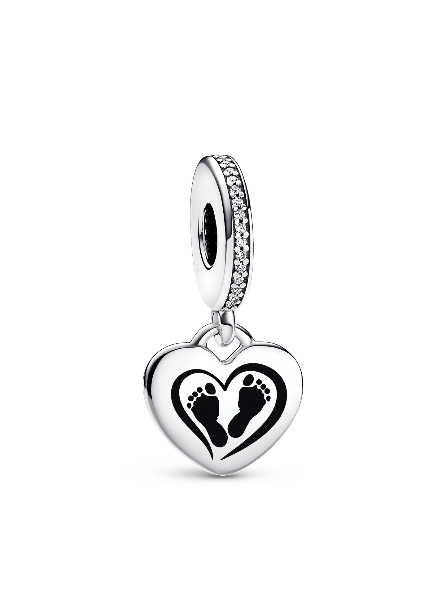 Женский шарм Pandora Footprint Dangle Charm, цвет: Серебро