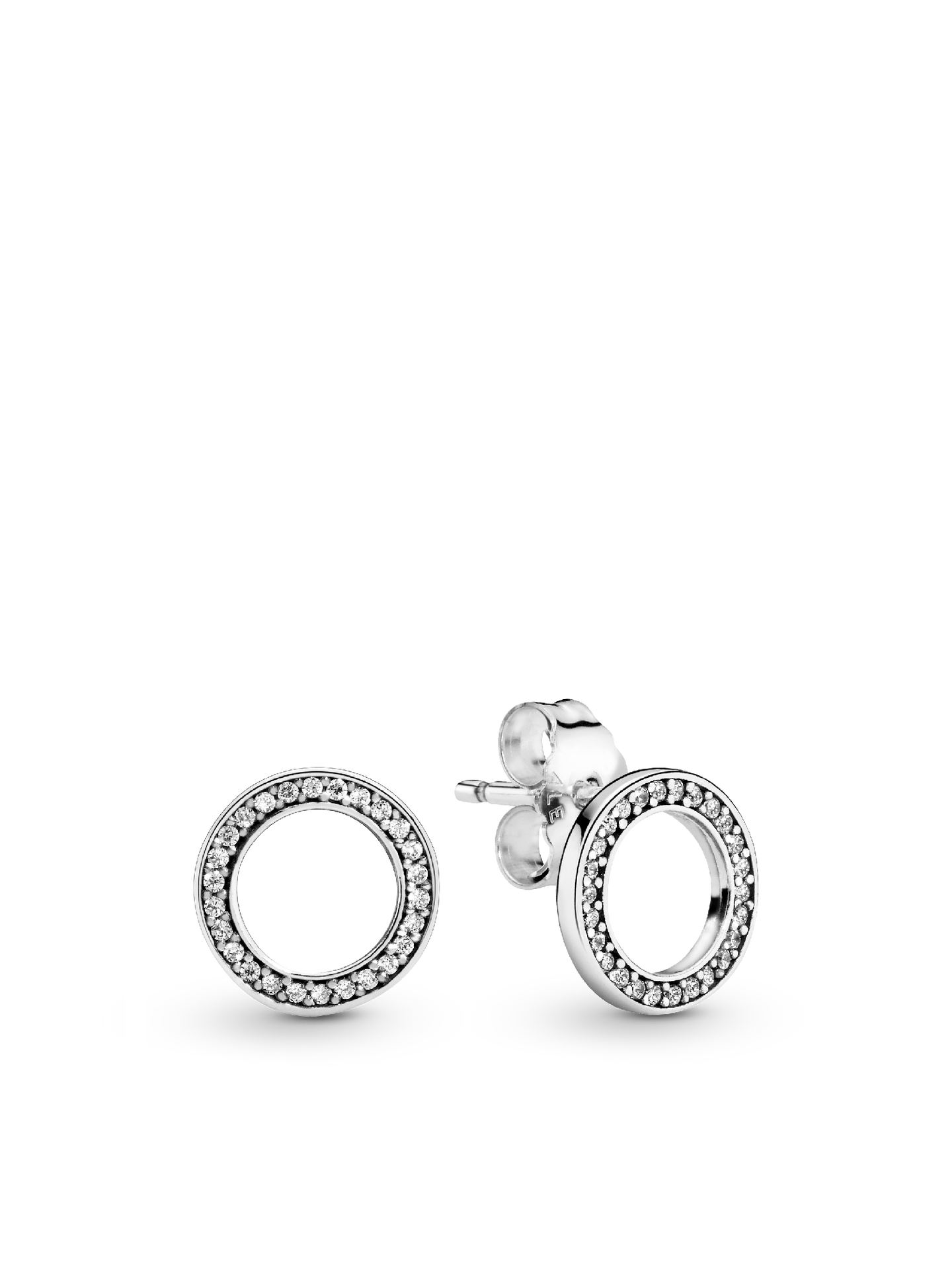 Женские серьги Pandora Sparkling Circle, цвет: Серебро — фото 1