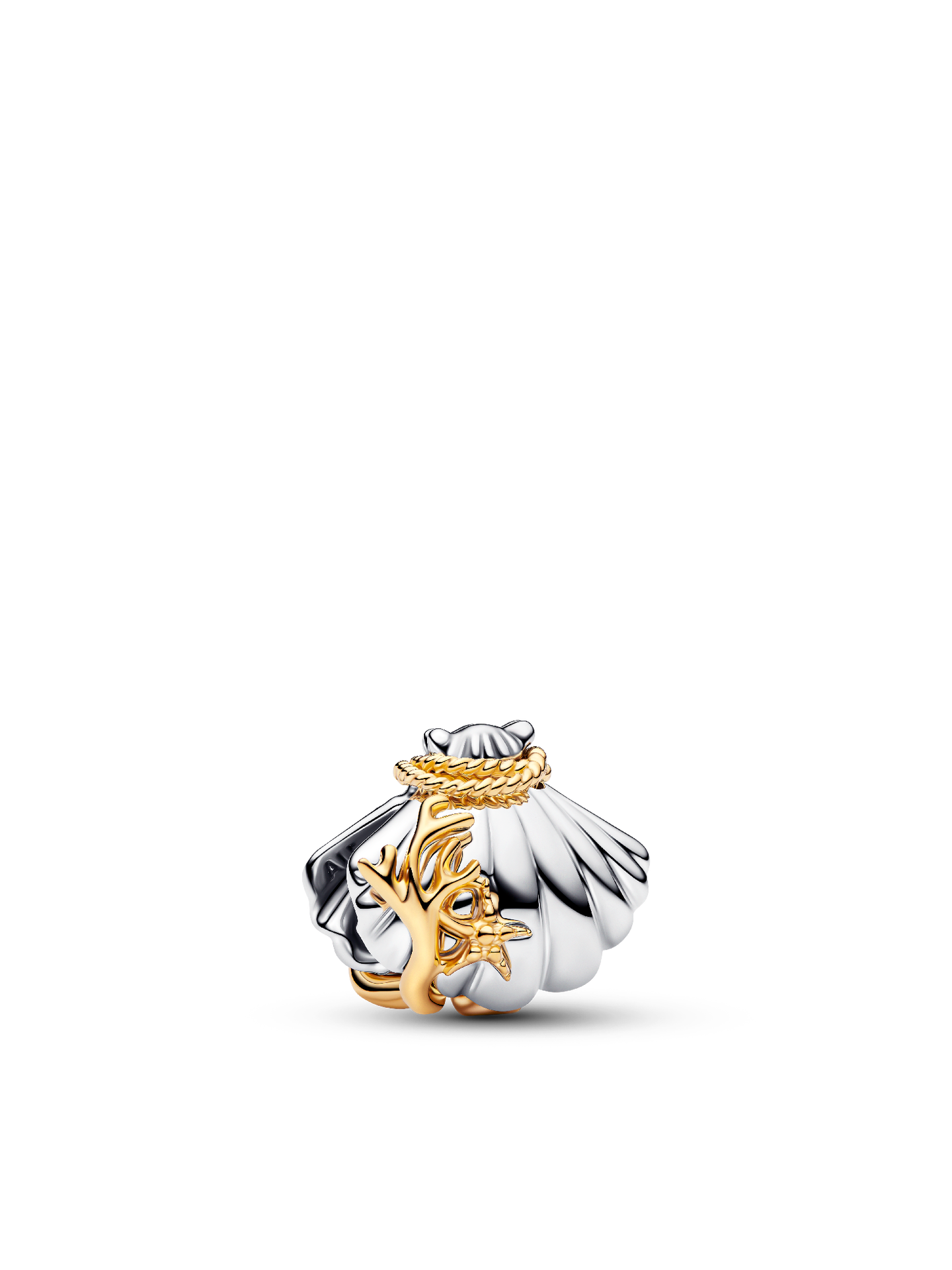 Женский шарм Pandora Disney Princesses Ariel Shell Lab-Grown Diamond Two-Tone Charm, цвет: Двухцветный — фото 1