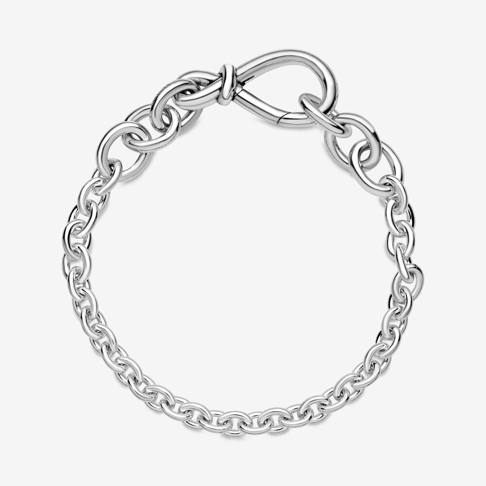 Chunky Infinity Knot Chain Bracelet | Sterling silver | Pandora US
