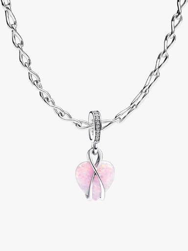 Opalescent Heart Charm Necklace Set