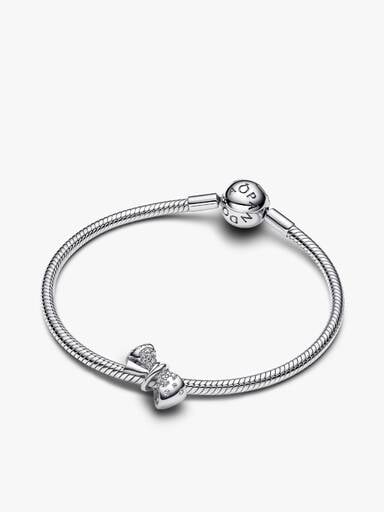 Silver Sparkling Bow Bracelet Set