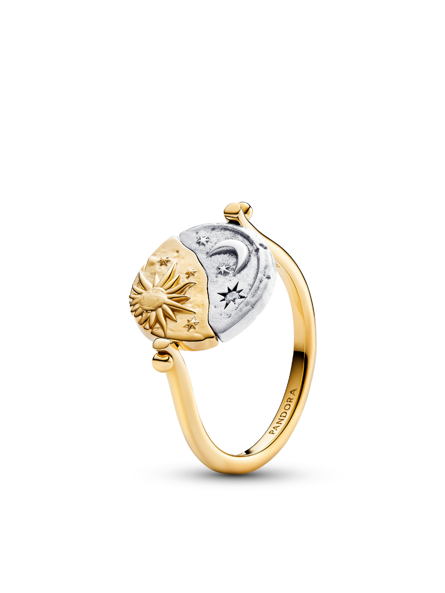 Женское кольцо Pandora Sun & Moon Reversible Medallion, цвет: Двухцветный — фото 1