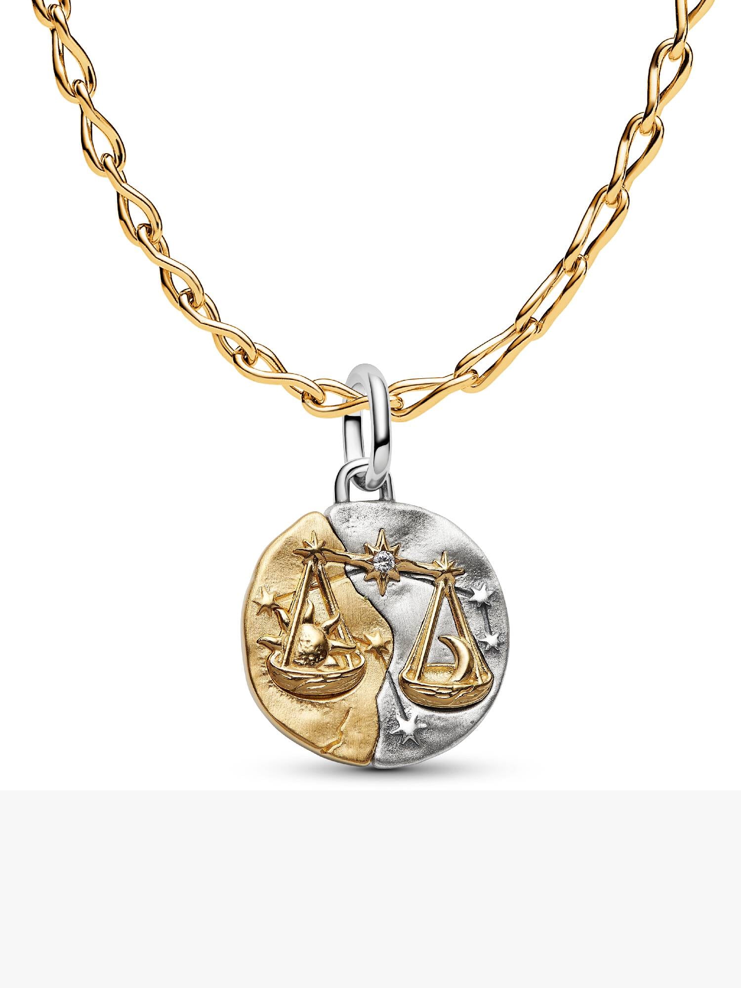 Libra Medallion Charm Necklace Set