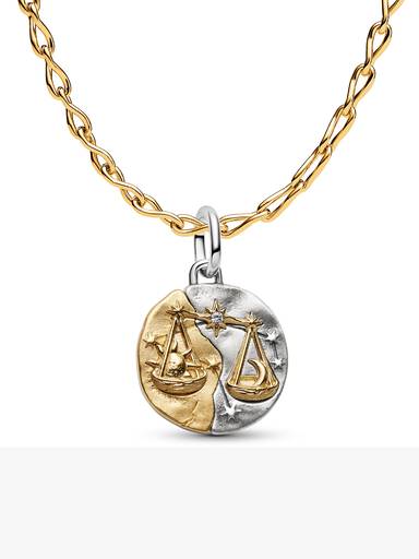 Libra Medallion Charm Necklace Set