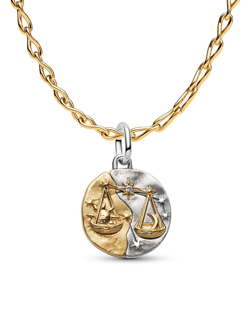Libra Medallion Charm Necklace Set
