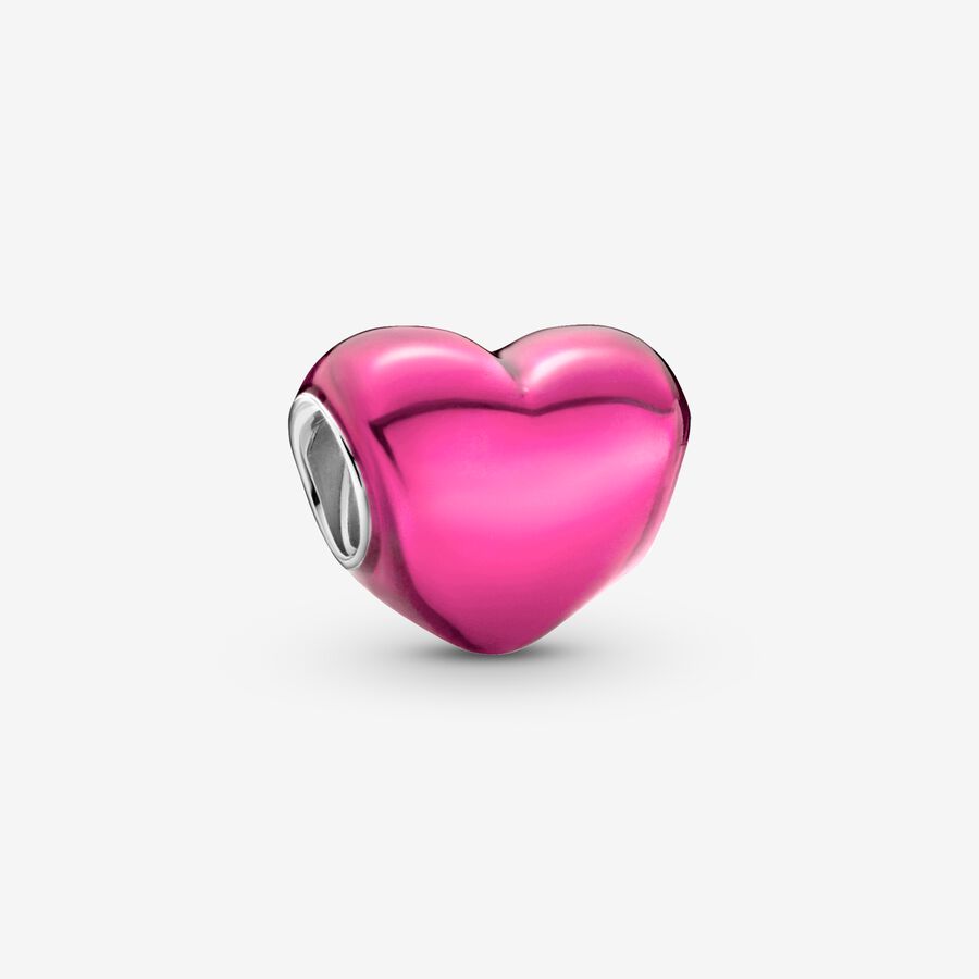 click Stern build Metallic Pink Heart Charm | Sterling silver | Pandora US