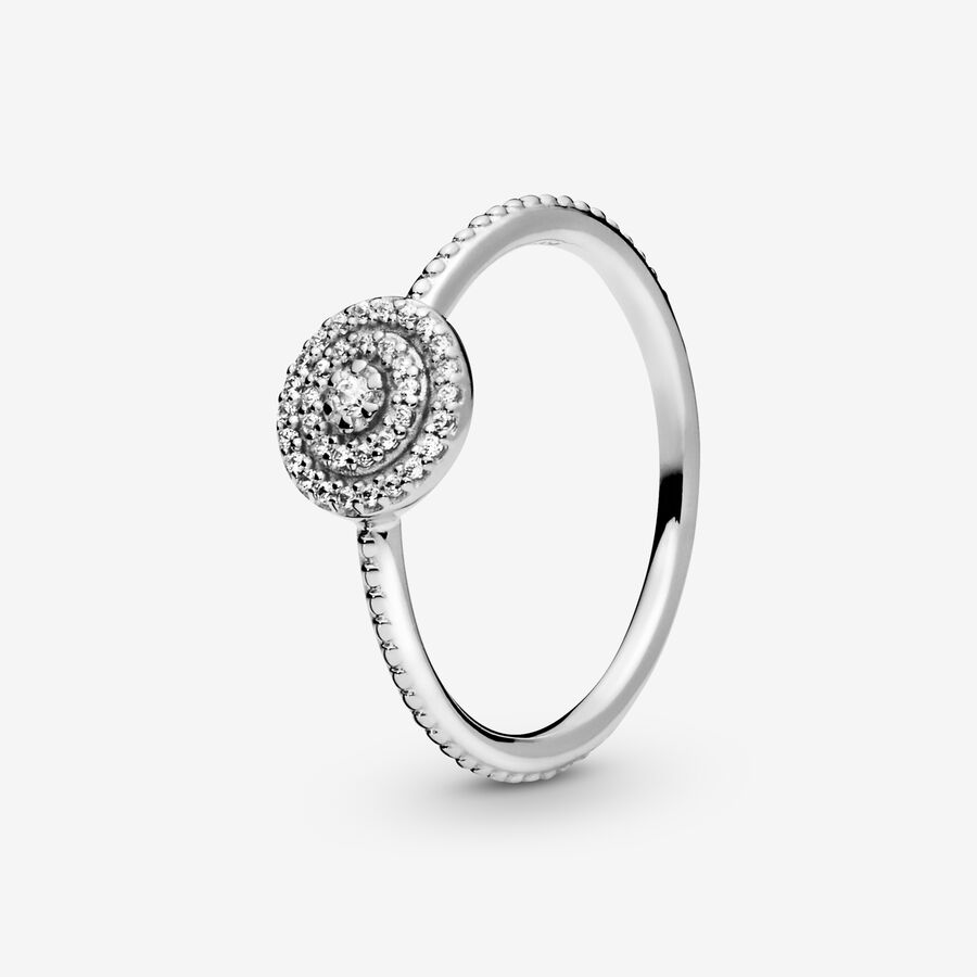 Elegant Sparkle Ring, Sterling silver