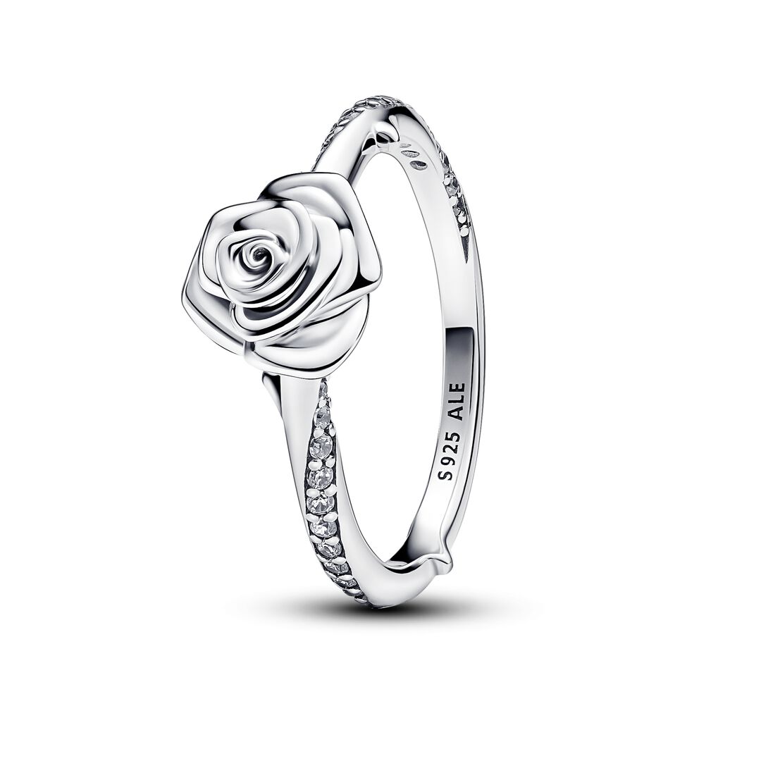 Sparkling Rose Bloom Ring Set