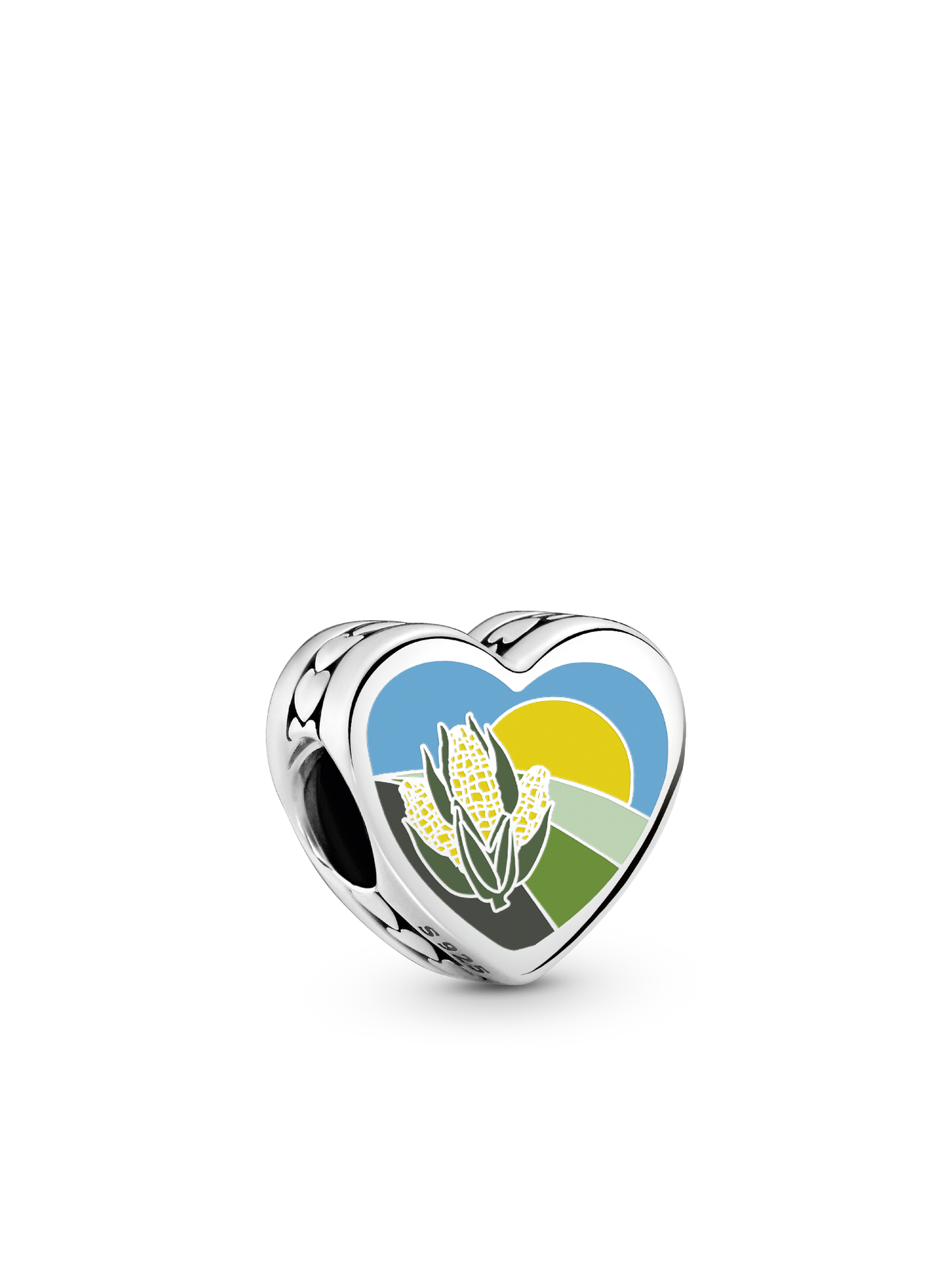 Женский шарм Pandora Iowa Heart Charm, цвет: Серебро — фото 1