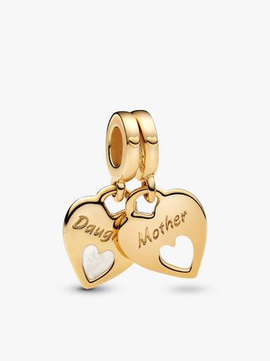 Mother-Daughter Splittable Heart Charm Bracelet Set