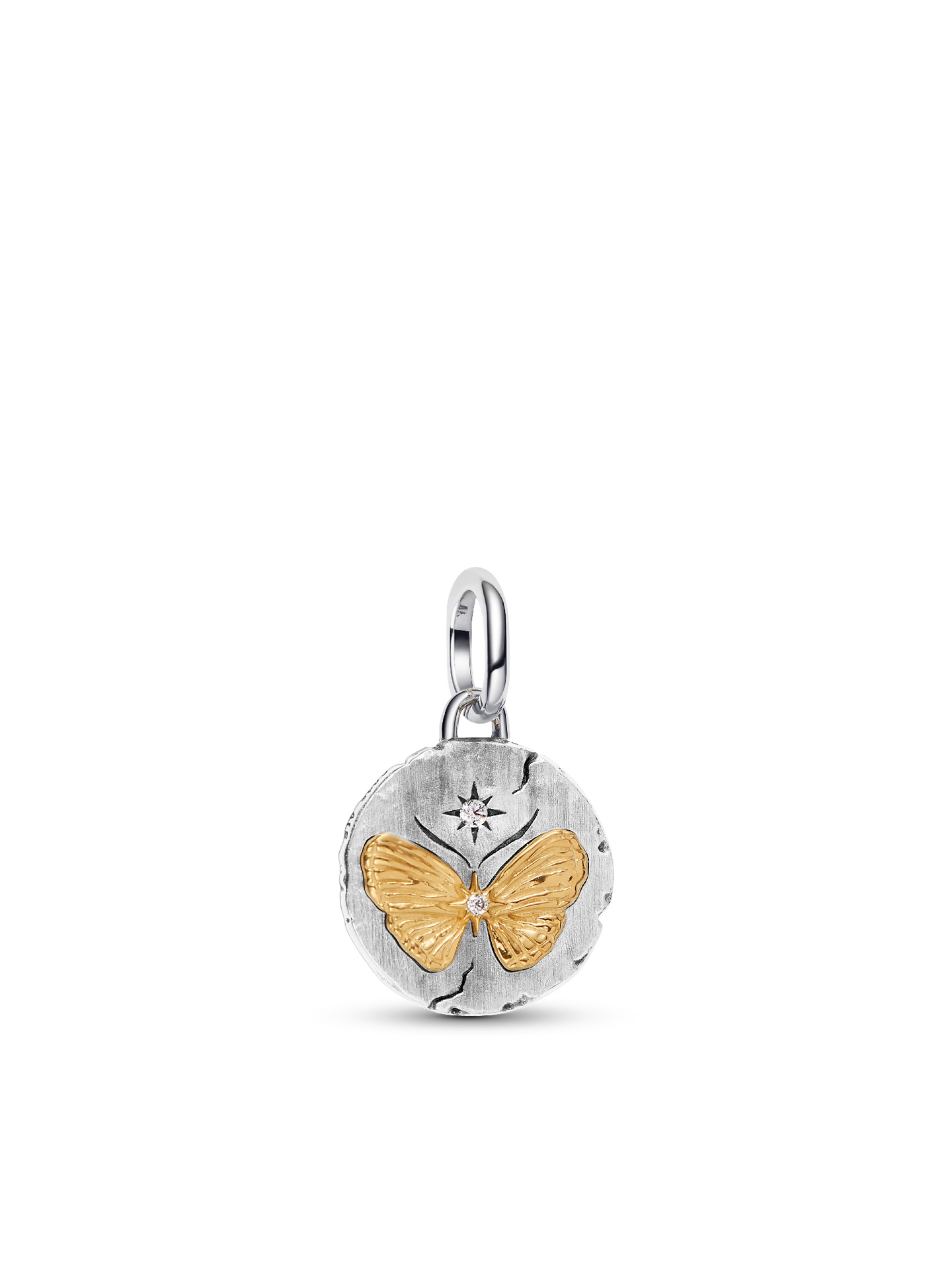 Женский шарм Pandora Butterfly Medallion Charm, цвет: Двухцветный — фото 1