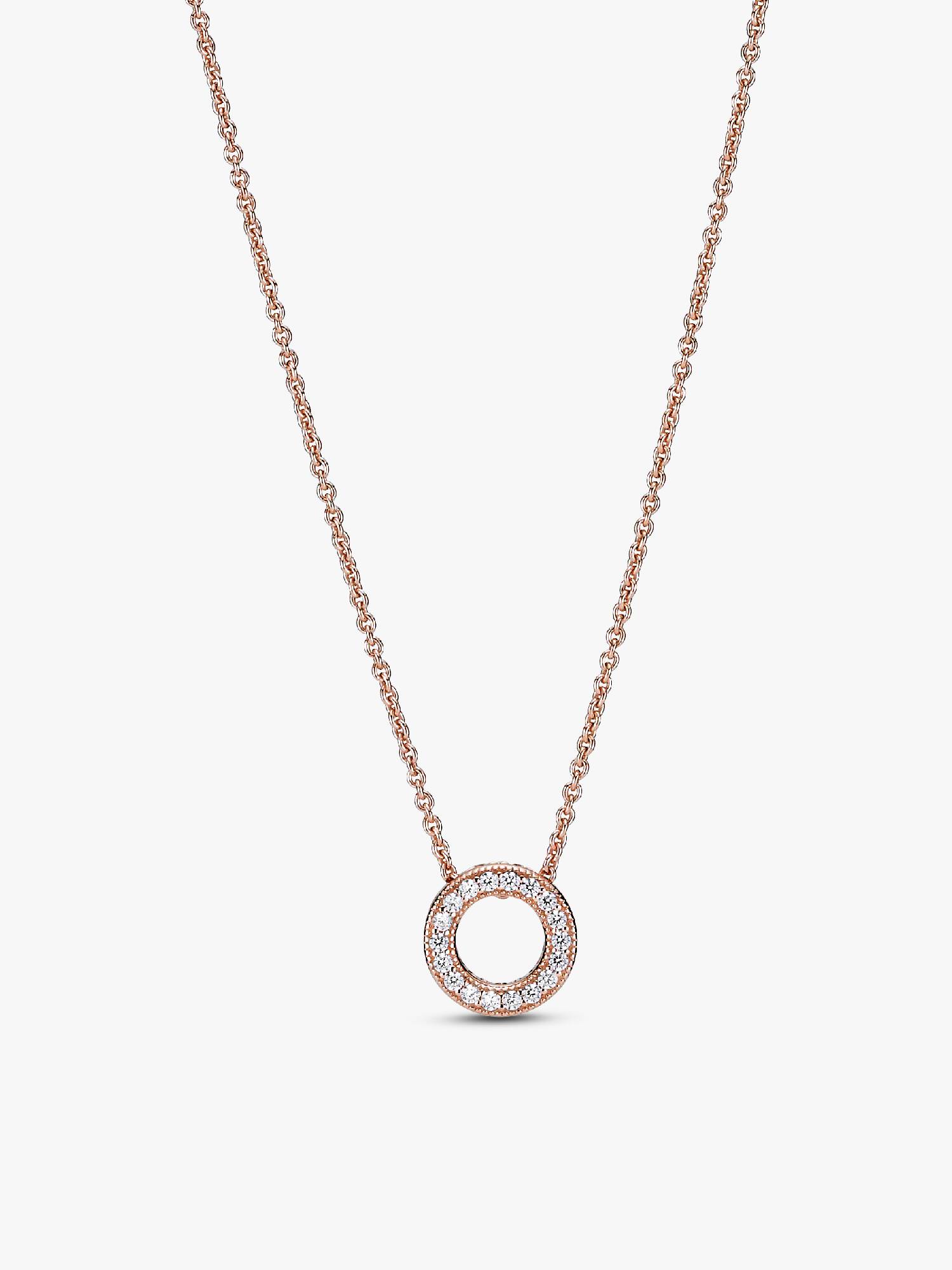 Pandora Logo Pavé Circle Collier Necklace