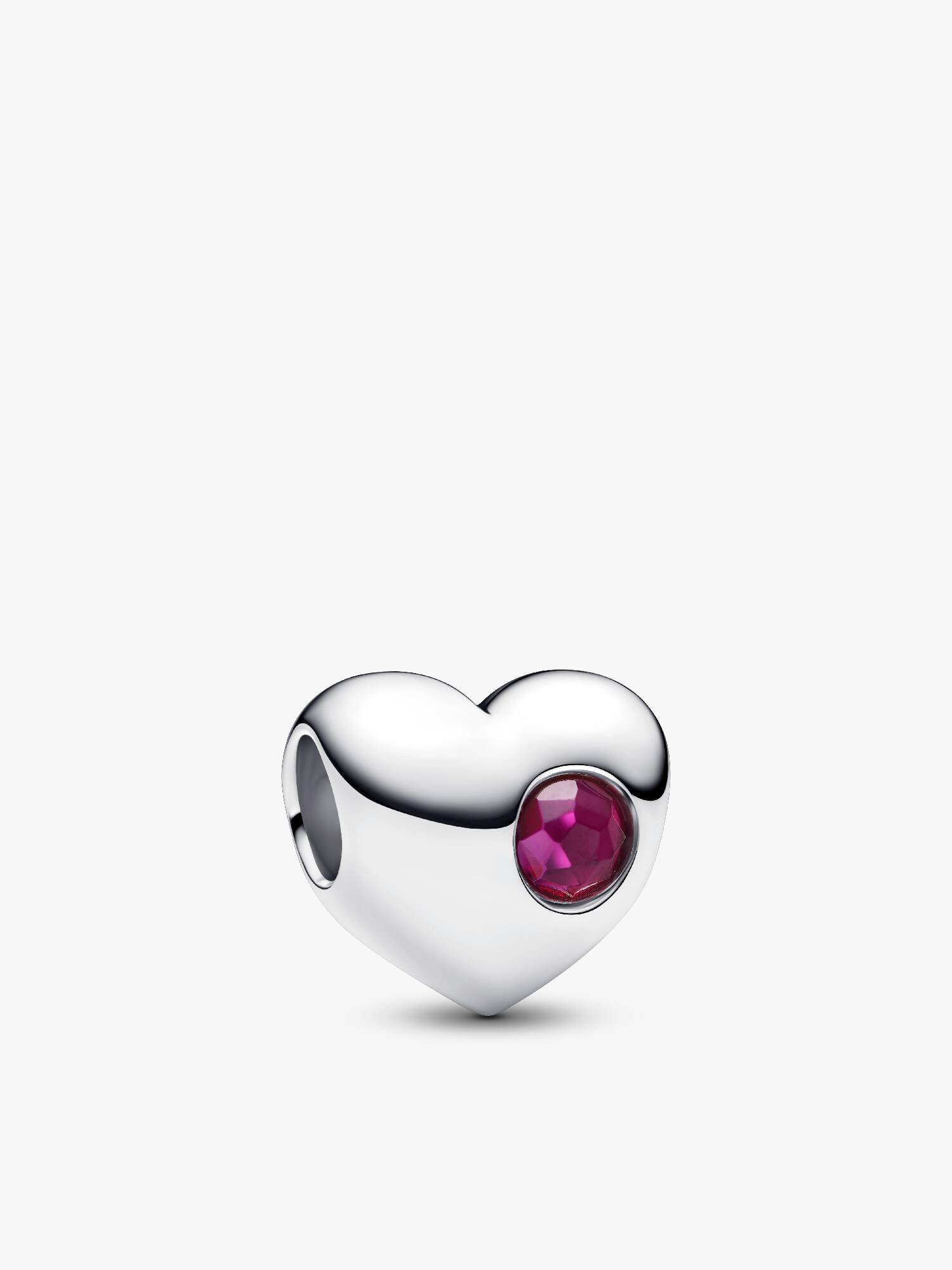 Engravable True Red Stone Heart Charm