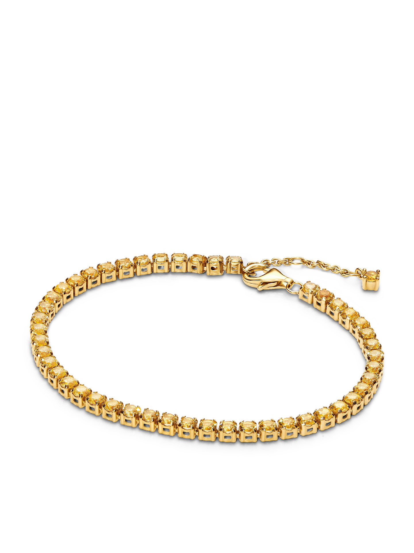 Женский браслет Pandora Sparkling Yellow Tennis, цвет: Позолоченный — фото 1