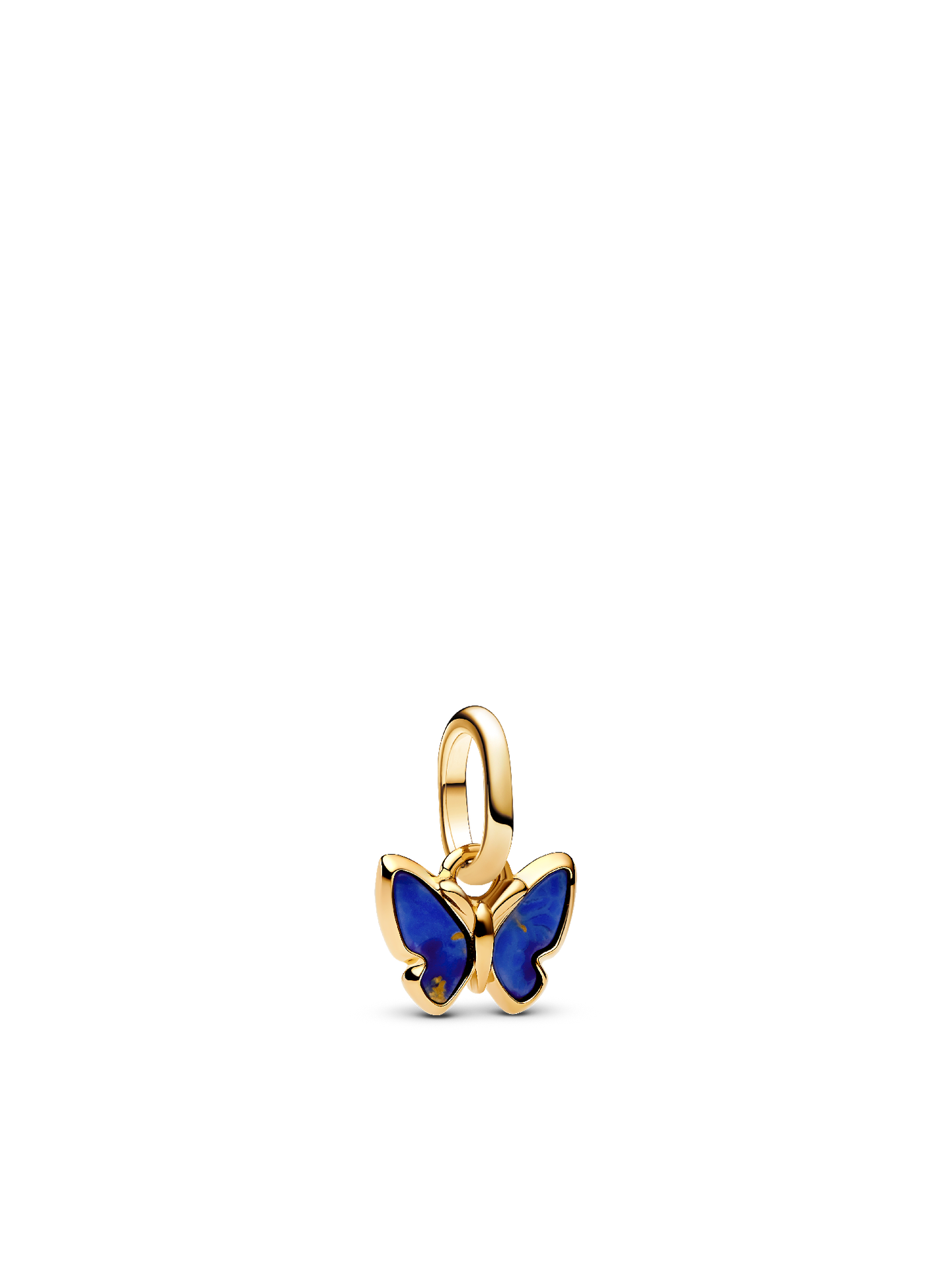 Женский шарм Pandora Blue Butterfly Mini Dangle Charm, цвет: Позолоченный — фото 1