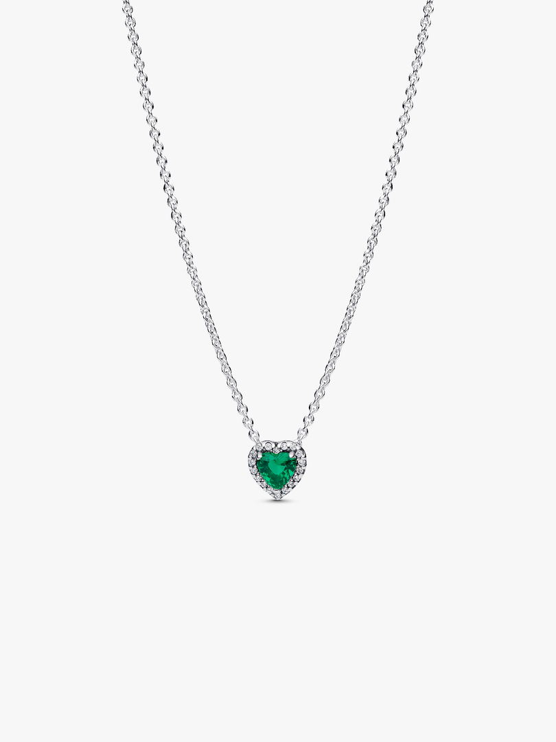 Elevated Green Heart Necklace