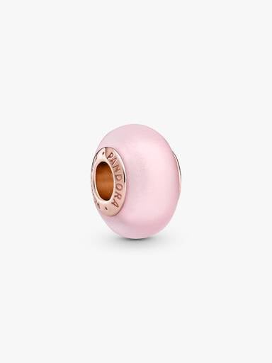 Matte Pink Murano Glass Charm