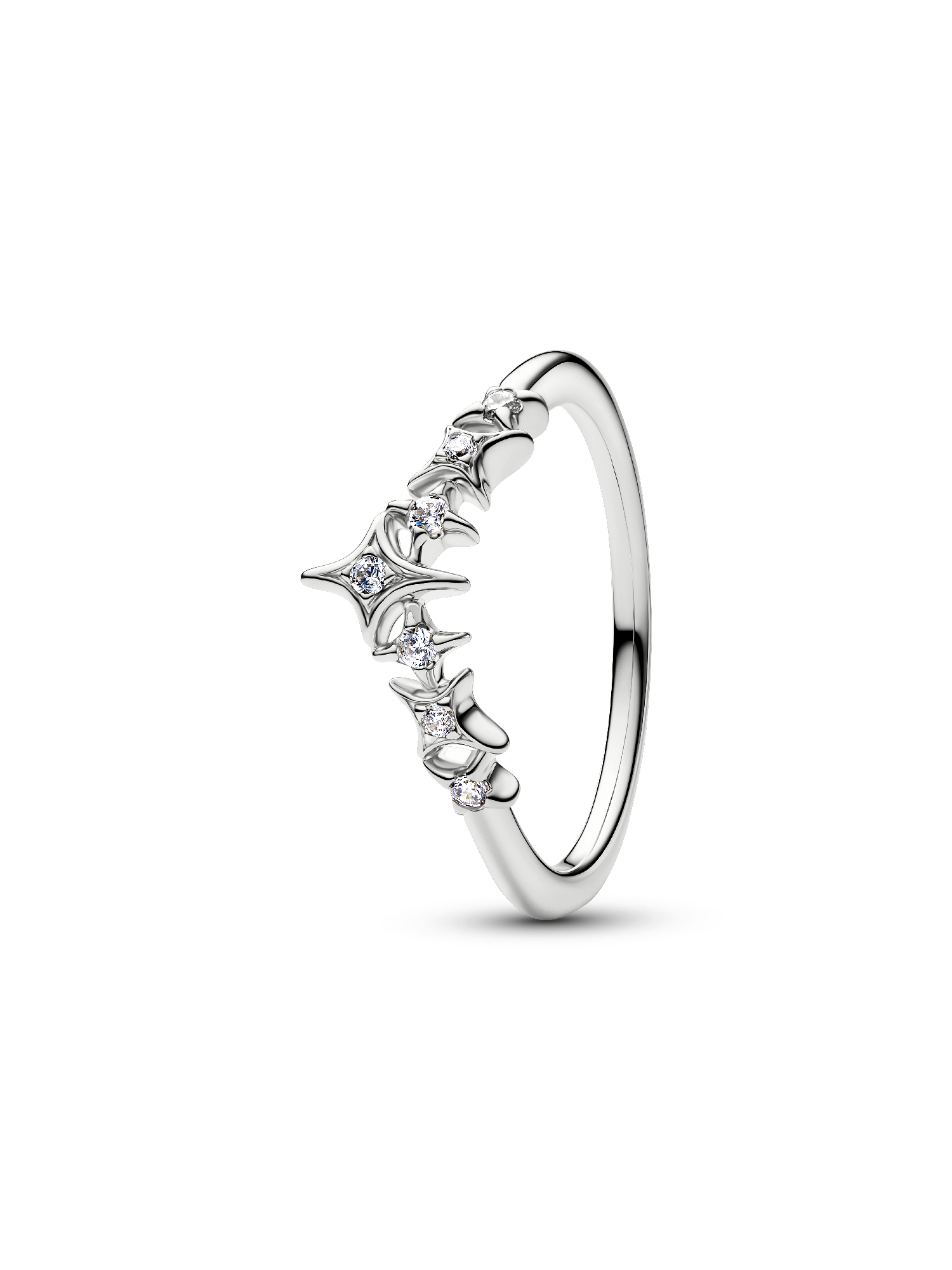 Tiara Stars Ring, Platinum Plated