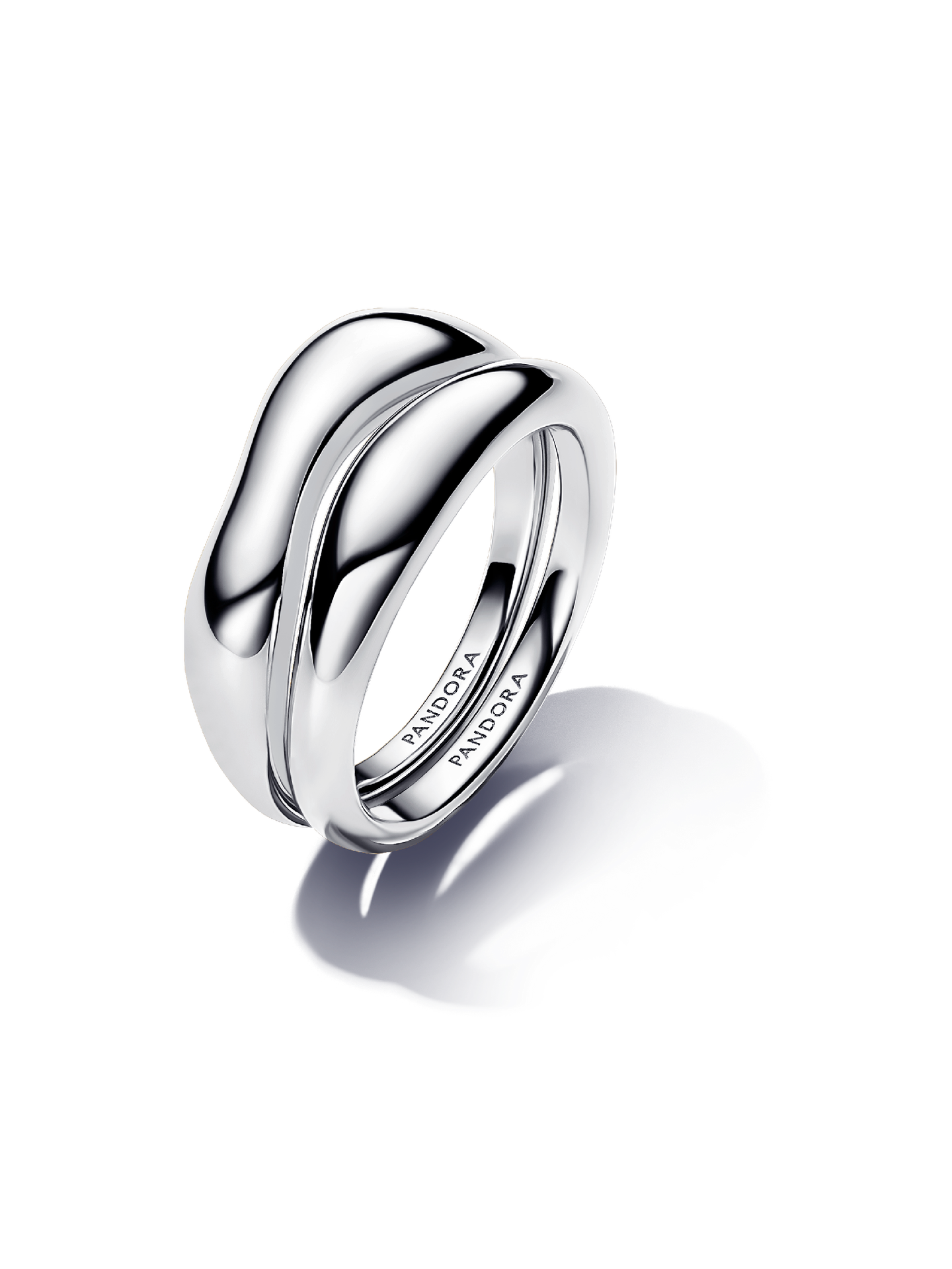 Женские кольца Pandora Organically Shaped Stacking, Sterling silver, цвет: Серебро — фото 1